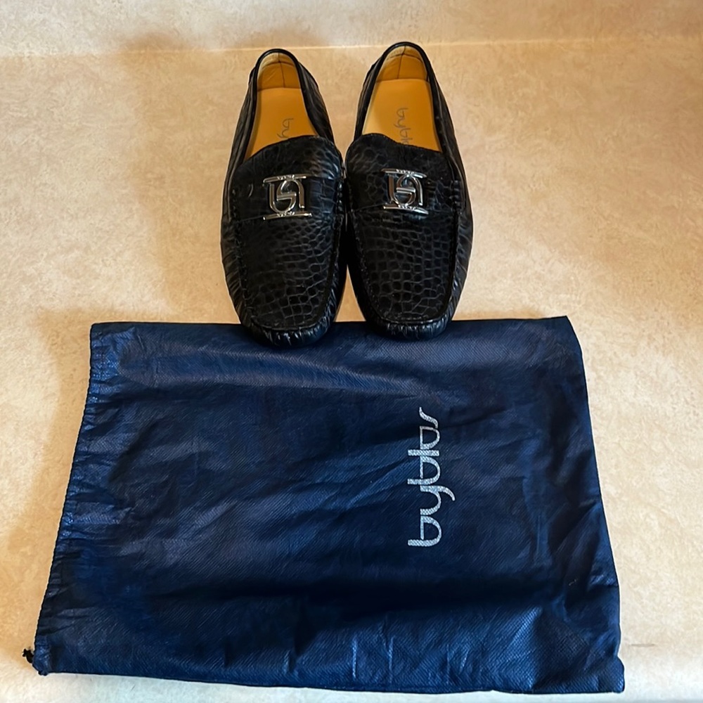 Byblos - Black faux leather driver shoes.